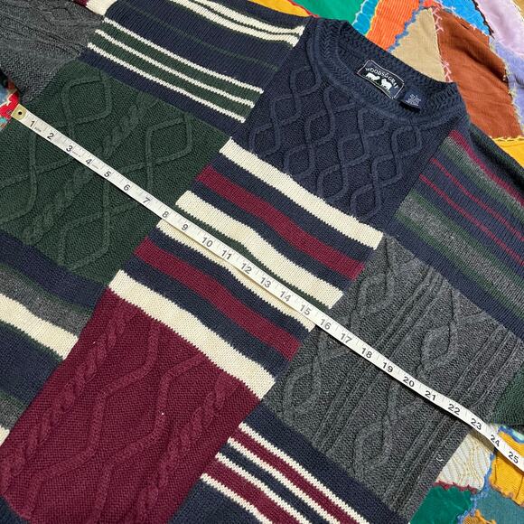 Woods and Gray Cable Knit Striped Multi Color Sweater Large - Picture 5 of 6